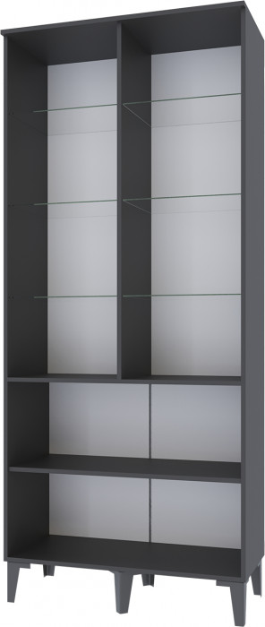 Толедо Шкаф-витрина ТШ-3 графит серый