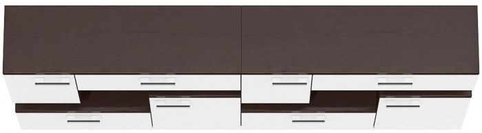 Две тумбы ТВ С-МД-С1-1000, цвет венге/белый шагрень, ШхГхВ 200х30х93 см., НЕ универсальная сборка