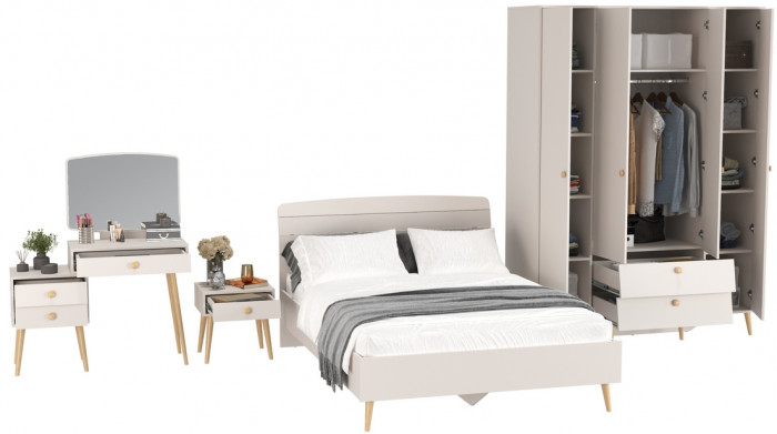 Афина Спальня 29-1400, кашемир серый