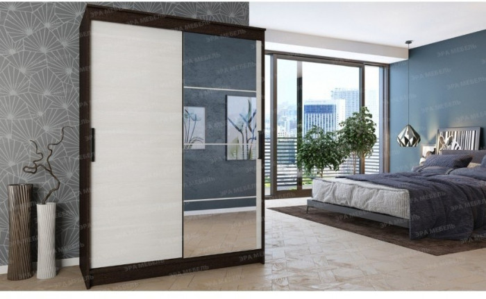 Элегант Шкаф-купе 4 (Ясень шимо темный / светлый)