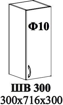 Ф-10 Альфа (ШВ 300, ШН 300) МДФ холст вулкан