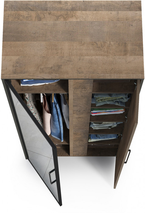 Трувор 13.204.01 Шкаф с зеркалом, дуб гранж песочный/интра