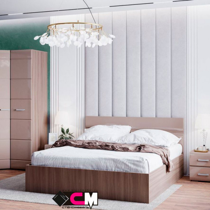 Вегас Кровать 1,6 (1652*900*2032) венге/белый глянец