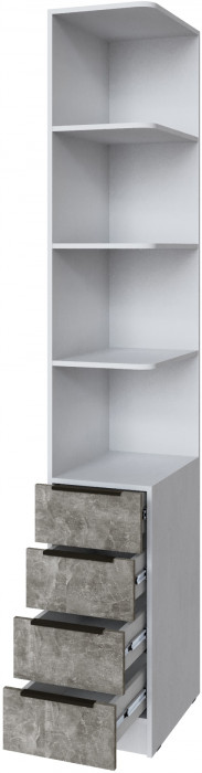 Шкаф Мадрид, композиция 10, Белый/Ателье светлое