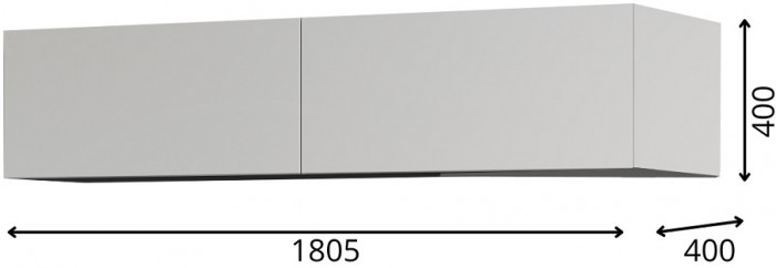 Шкаф навесной 2Д Альда-1, Черный/Дуб Велингтон