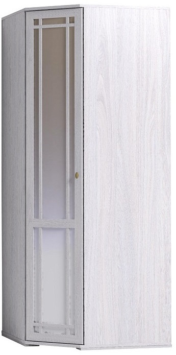 Шкаф угловой с зеркалом Sherlock 10, ясень светлый