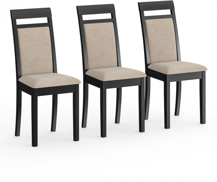 Три стула Мебель--24 Гольф-12 разборных, цвет венге, обивка ткань велюр капучино 25, ШхГхВ 40х40х100 см., от пола до верха сиденья 47 см.(мягк спинка)