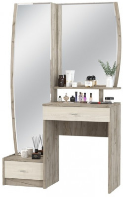 Трюмо 4-25102дкс/скан.д.б. Сицилия, цвет дуб крафт серый/скандинавское дерево белое, ШхГхВ 100,2х43,2х164,5 см., НЕ универсальная сборка