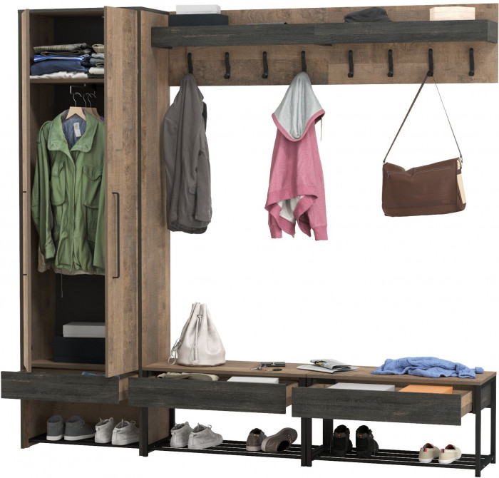 Трувор Прихожая 211, дуб гранж песочный/интра