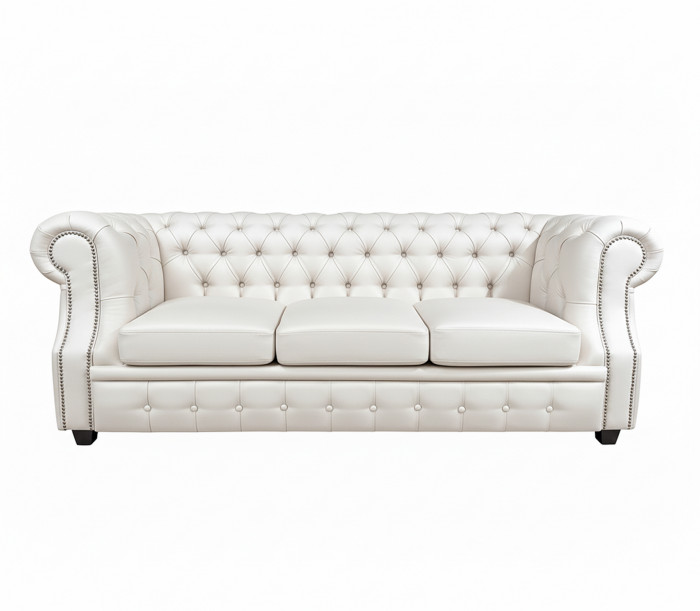 Диван Честер ЛОФТ 3-х местный, белый