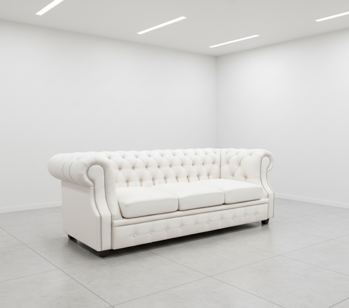 Диван Честер ЛОФТ 3-х местный, белый