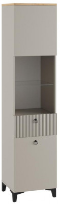 Шкаф со стеклом Ника 400, Бежевый, Кашемир