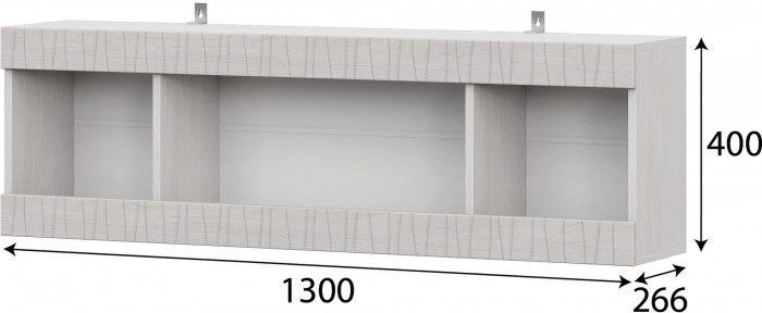 Модульная система "Гамма 20" Полка навесная (1300) Серия №4 Ясень Анкор светлый