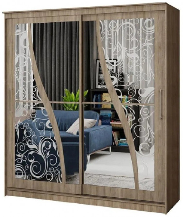 Шкаф-купе Элегант 2 1700 (Сандал светлый)