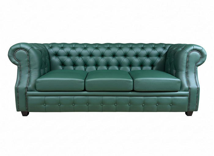 Диван Честер ЛОФТ 3-х местный, зеленый