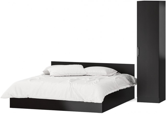 Кровать с ящиками 1800 + Пенал Стандарт, венге