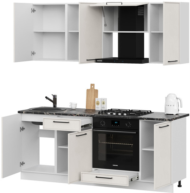 кухня Либерти 2,0м белый/шампань