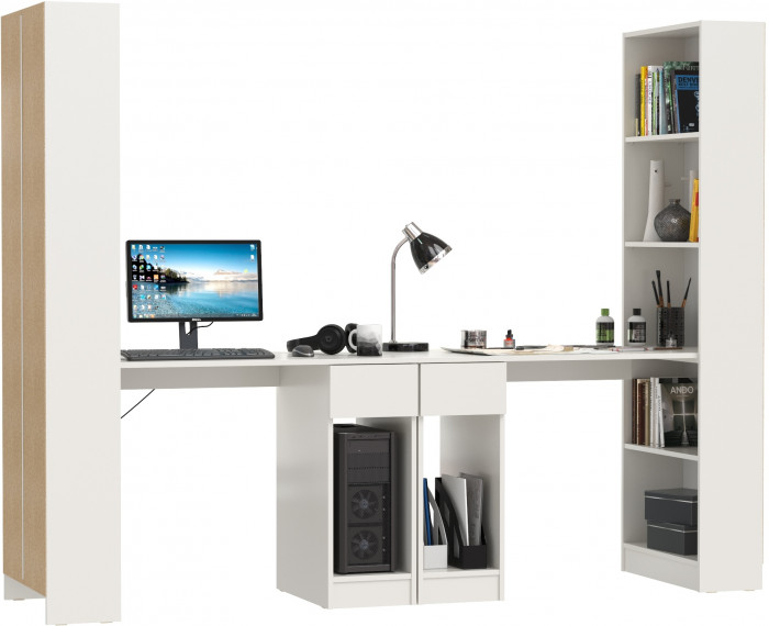 Лайт Шкаф комбинированный 10.01 + 10.01, белый гладкий