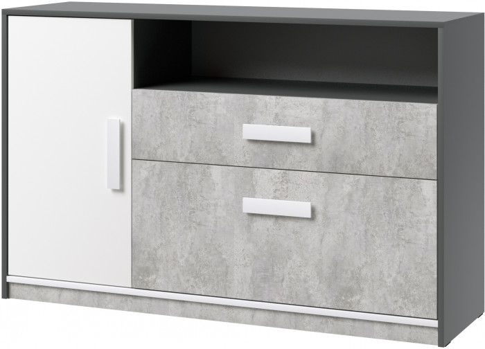 Кэнди Комод КК-1 Цемент/графит/белый