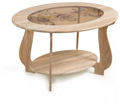 Стол журнальный СЖ-25 с рисунком Р-1/дуб сонома
