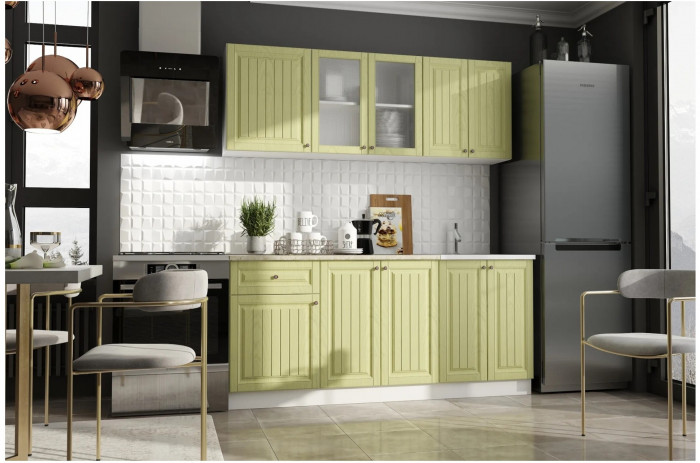 Кухня Хозяюшка МДФ 1800 (Трюфель, Белый)