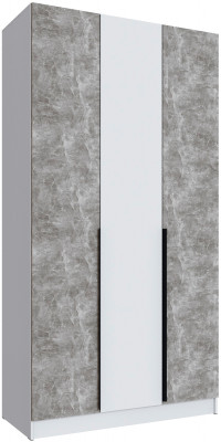 Шкаф Мадрид (1,2) с 3 ящ. внутри без зеркала, Белый/Ателье светлое