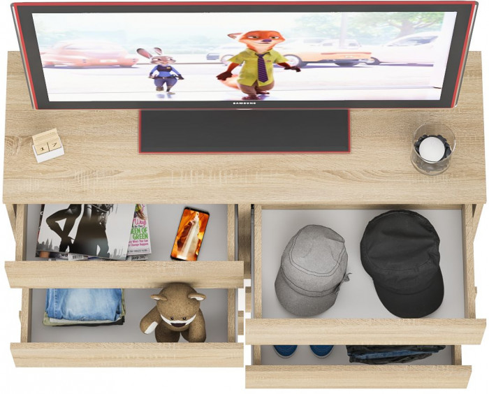 Мори Комод МК1200.6, цвет дуб сонома, ШхГхВ 120,4х41х73 см.