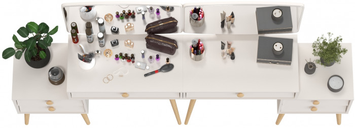 Афина Спальня Трюмо х 2, кашемир серый