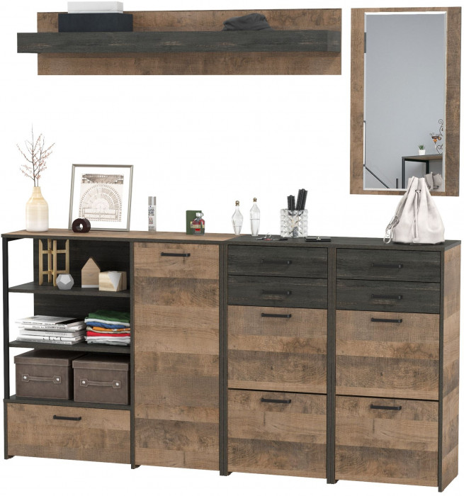 Трувор Прихожая 177, дуб гранж песочный/интра