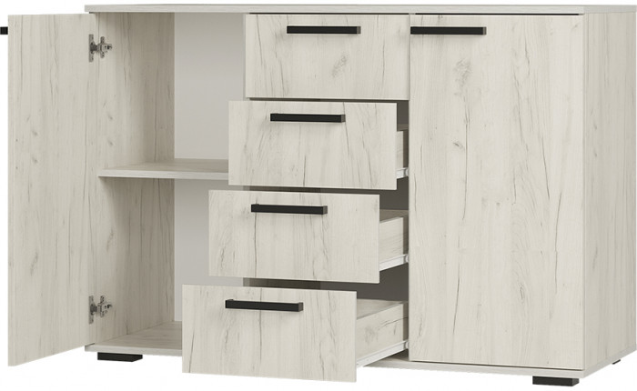Комод "Стандарт №2" NEW (1200х828х460) дуб крафт белый