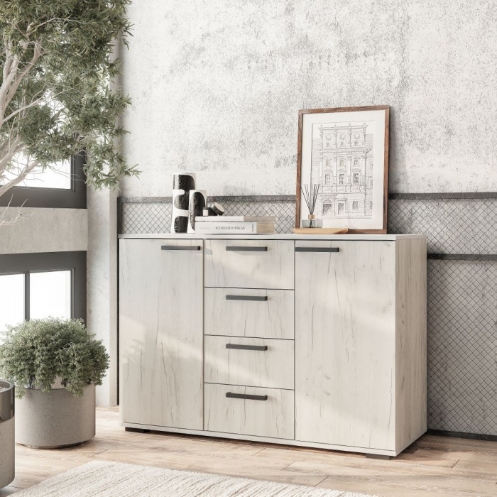 Комод "Стандарт №2" NEW (1200х828х460) дуб крафт белый