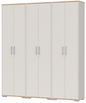 Три шкафа для одежды Домино 2-3430дкз/к.с, цвет дуб крафт золотой/кашемир серый, ШхГхВ 180х36х202 см.