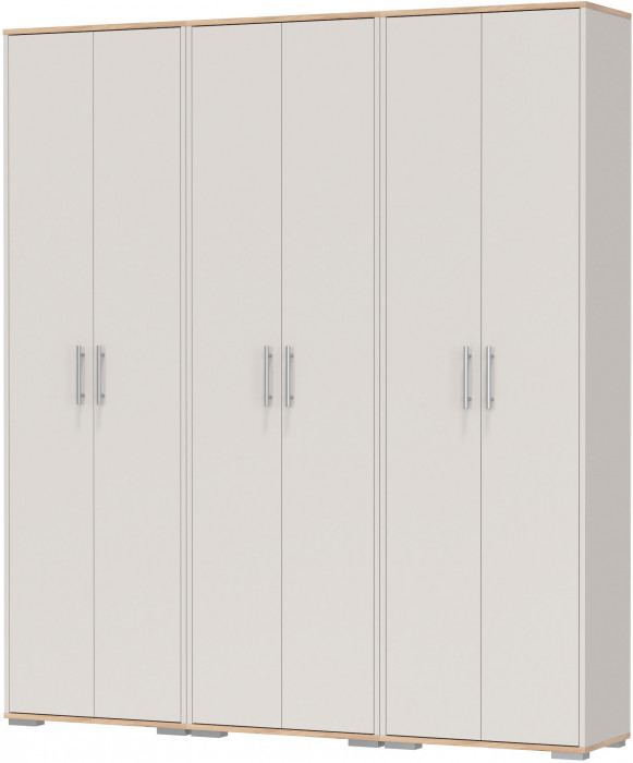 Три шкафа для одежды Домино 2-3430дкз/к.с, цвет дуб крафт золотой/кашемир серый, ШхГхВ 180х36х202 см.