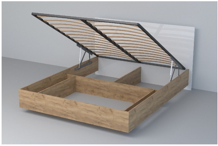 Кровать 1,4 арт.031 (ЛДСП) ПМ. (Дуб Крафт Золотой/Камень Темный)