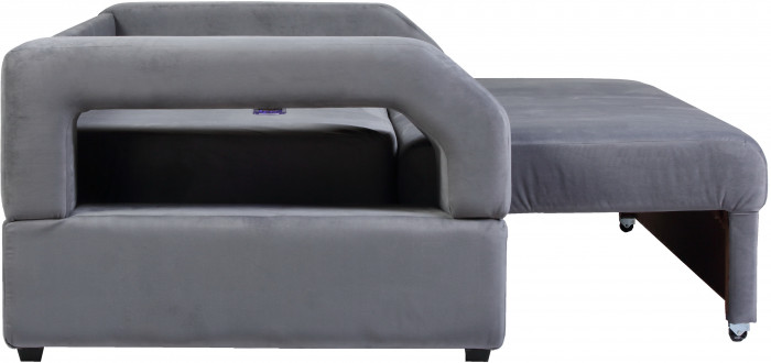 Диван еврокнижка Манчестер с подсветкой, 160 велюр серый НПБ