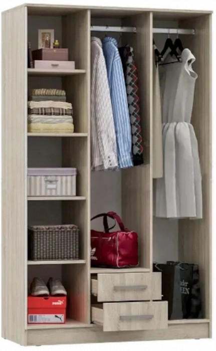 Мартина Шкаф для одежды 3-дверный (Венге / Белый)