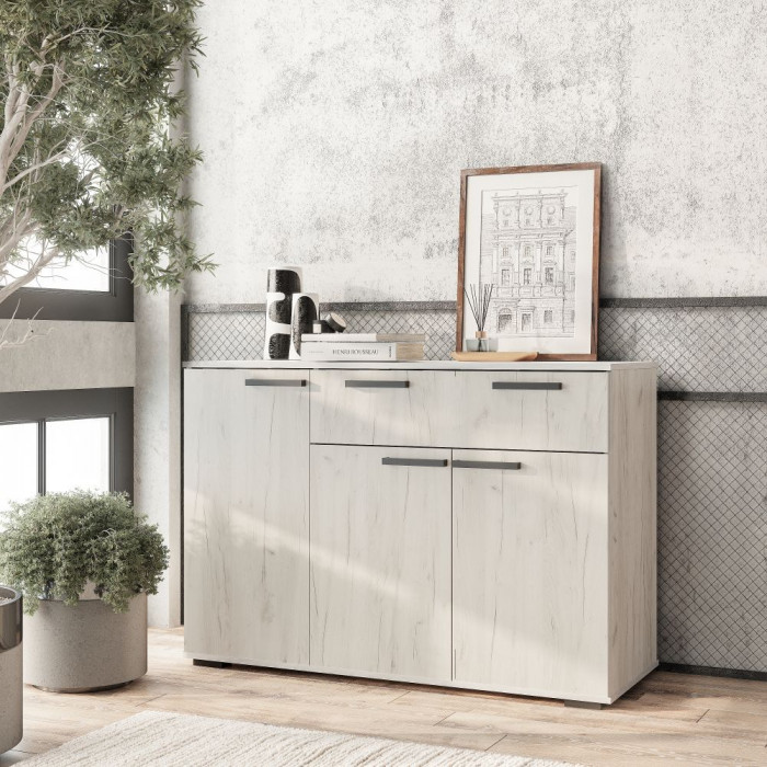 Комод "Стандарт №4" NEW (1200х828х460) дуб крафт белый