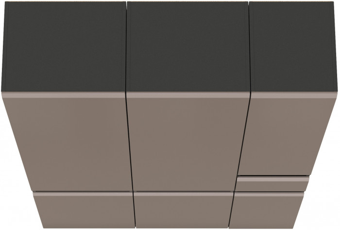 Сидней 13.200 Шкаф 2 штуки + Шкаф с ящиком 13.202, корпус: антрацит/фасады: МДФ веллюто капучино