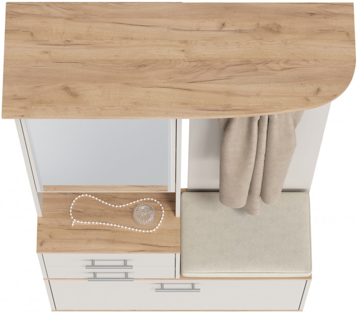 Прихожая 2-3431дкз/к.с Домино - Шкаф с вешалкой, цвет дуб крафт золотой/кашемир серый, ШхГхВ 100х36х202 см., универсальная сборка