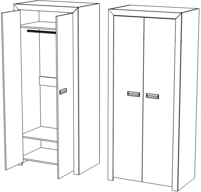 Набор мебели для гостиной "Эстель" - Дуб полярный/Сосна натуральная