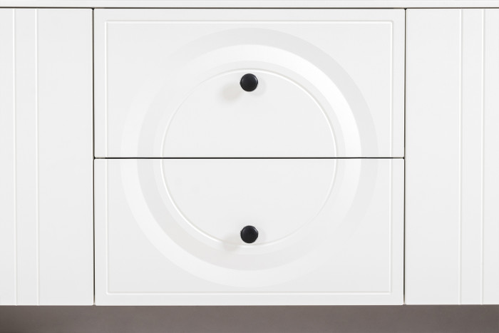 Валенсия Гостиная № 085, ЛДСП белый шагрень/МДФ белый шагрень