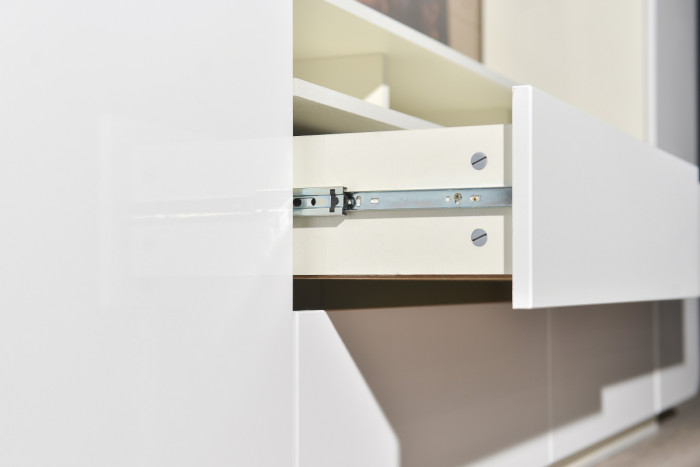 Румба 03.272 Шкаф комбинированный, белый/белый глянец