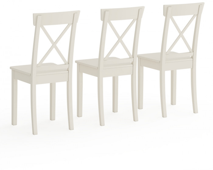 Три стула Мебель--24 Гольф-14 разборных, цвет слоновая кость, деревянное сиденье цвет слоновая кость, ШхГхВ 41х42х95 см., от пола до верха сид. 47 см.