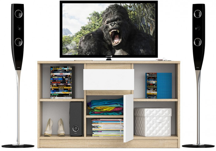 Мори Тумба ТВ МТВ1204.1, дуб сонома/белый