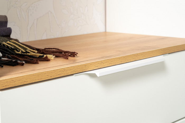 Октава Прихожая 16, белый шагрень/дуб крафт золотой/фасады МДФ белый шагрень