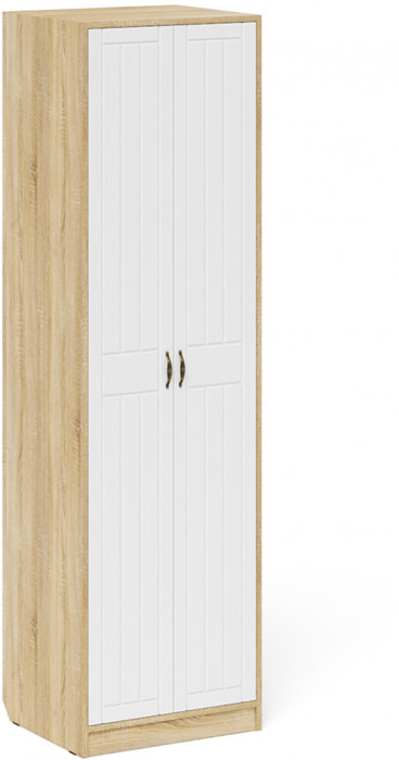 Прихожая П-6 Компоновка № 30, дуб сонома/фасады МДФ белое дерево фрезеровка прованс