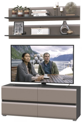 Сидней Комплектация № 045, корпус: антрацит/фасады: МДФ веллюто капучино