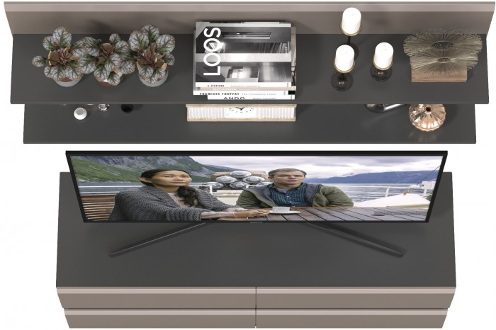 Сидней Комплектация № 045, корпус: антрацит/фасады: МДФ веллюто капучино