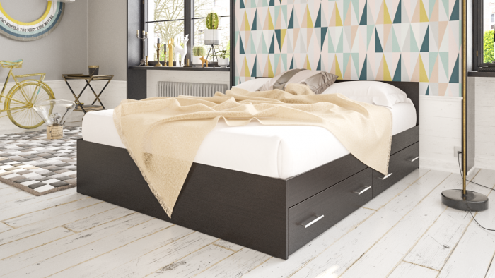 Стандарт Кровать с ящиками 1600, венге