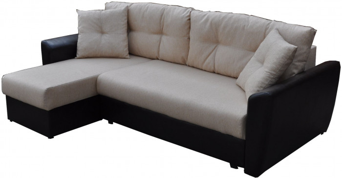 Диван УГЛОВОЙ Амстердам рогожка серая полностью 160, пружинный блок Боннель